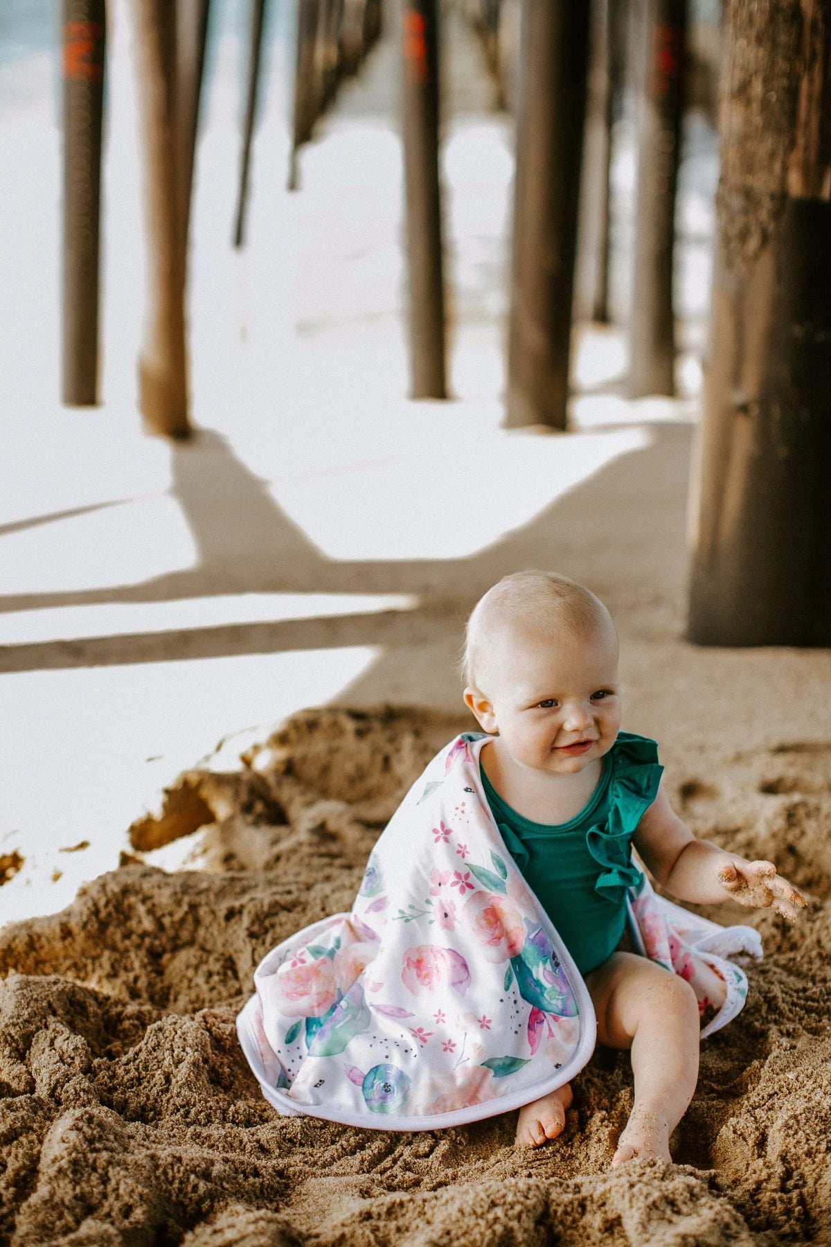 Copper Pearl Bloom Premium Baby Knit Hooded Towel