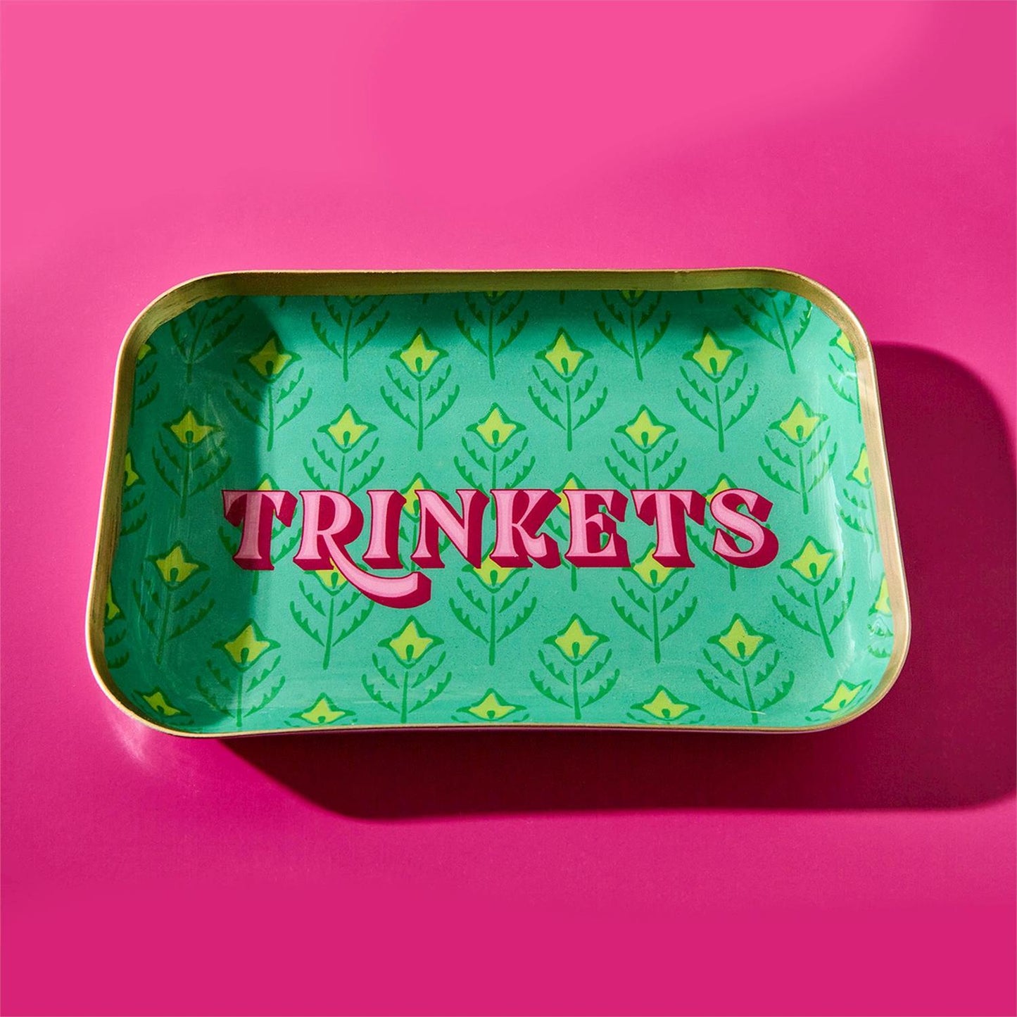 TWO'S COMPANY METAL TRINKET TRAYS WITH SAYINGS