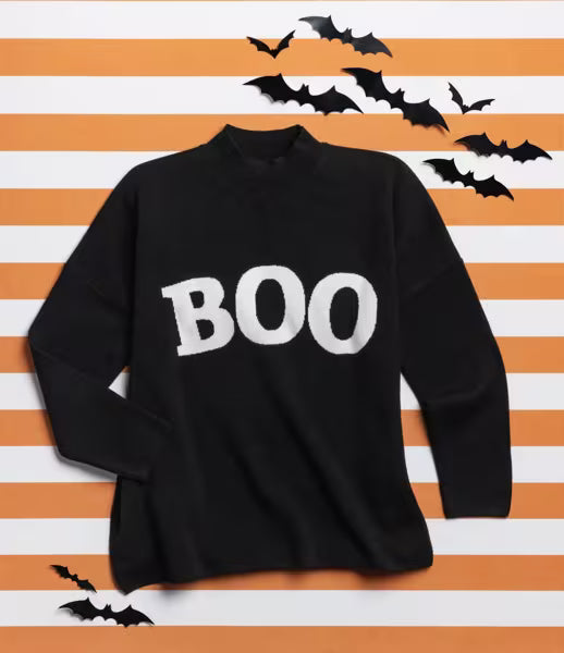 MUD PIE HALLOWEEN JACQUARD ONE SIZE SWEATER-BLACK