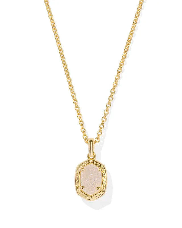 Kendra Scott Daphne Gold Framed Short Pendant Necklace in Iridescent