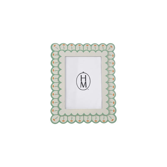 HAZEL MAZEL MDF Scalloped Photo Frame W Flowers