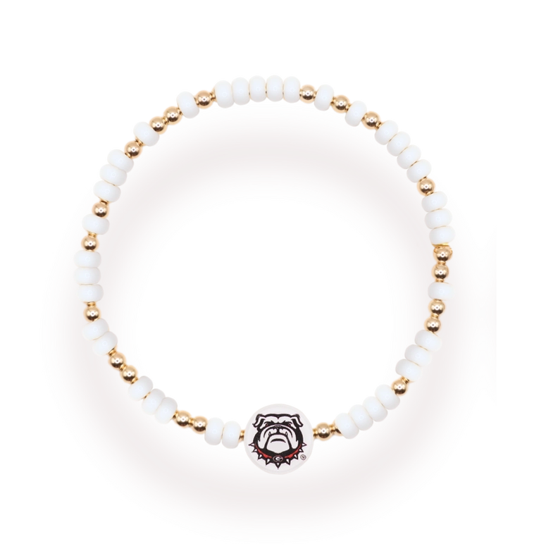 Beaded Blondes Georgia/Bulldogs Logo Bracelet