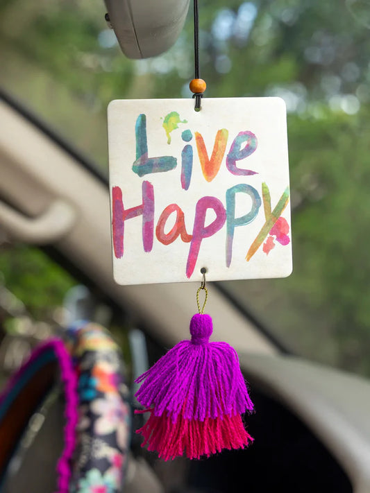 Natural Life Car Air Freshener-Live Happy