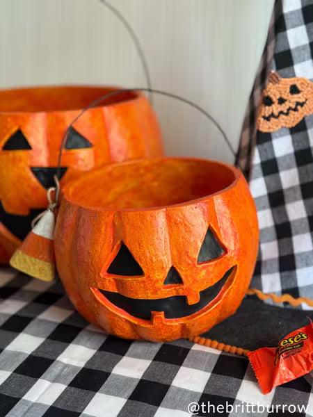 MUD PIE MACHE JACK-O-LANTERN TREAT BUCKETS