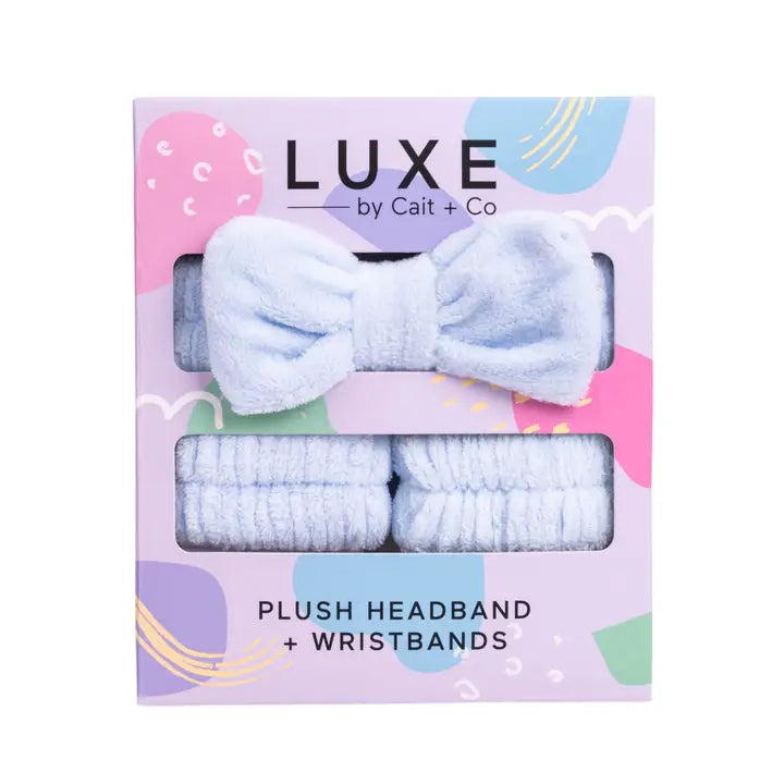 Cait + Co Luxe Headband + Wristbands - Blue