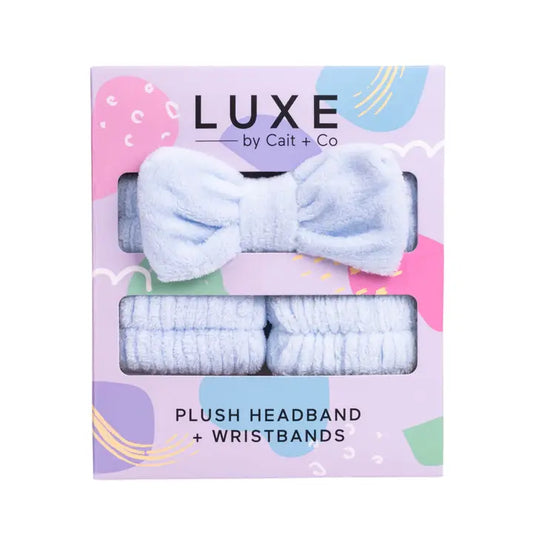 Cait + Co Luxe Headband + Wristbands - Blue