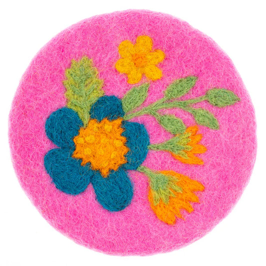 Karma Shelly Floral Felt Coasters