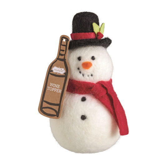 MUD PIE SNOWMAN WINE TOPPER