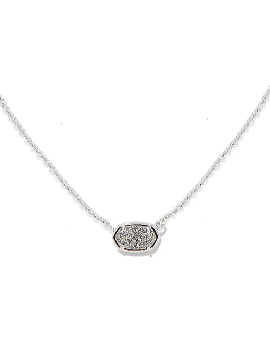 Kendra Scott Emilie Silver Short Pendant Necklace in Platinum Drusy