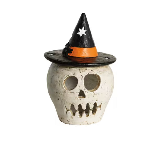 MUD PIE SKULL PAPER MACHE LANTERN