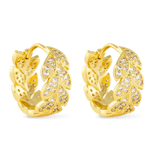 Amanda Blu Leaves Hoop Earring - Gold