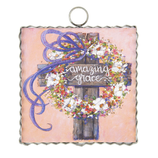 The Round Top Collection Mini "Amazing Grace" Cross Print