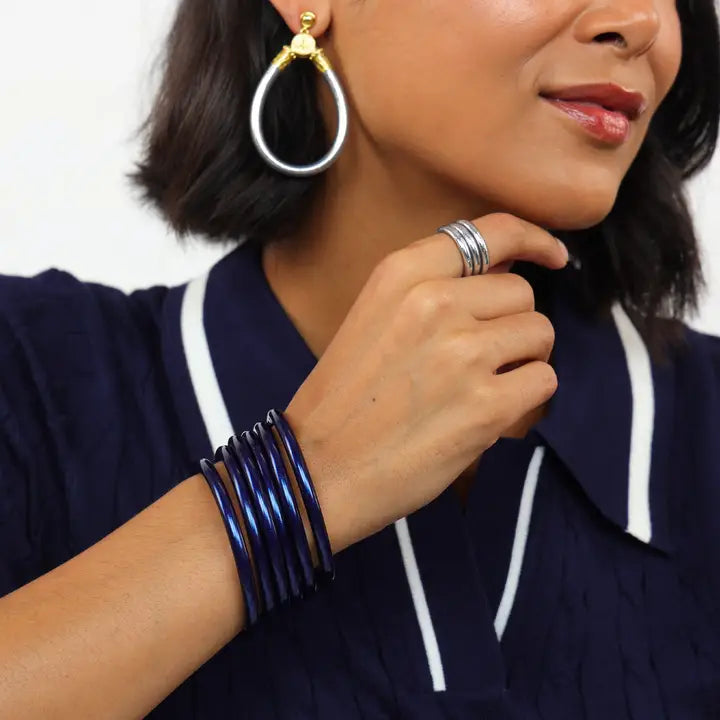 BuDhaGirl Midnight All Weather Bangles® (Set of 3) - Serenity Prayer