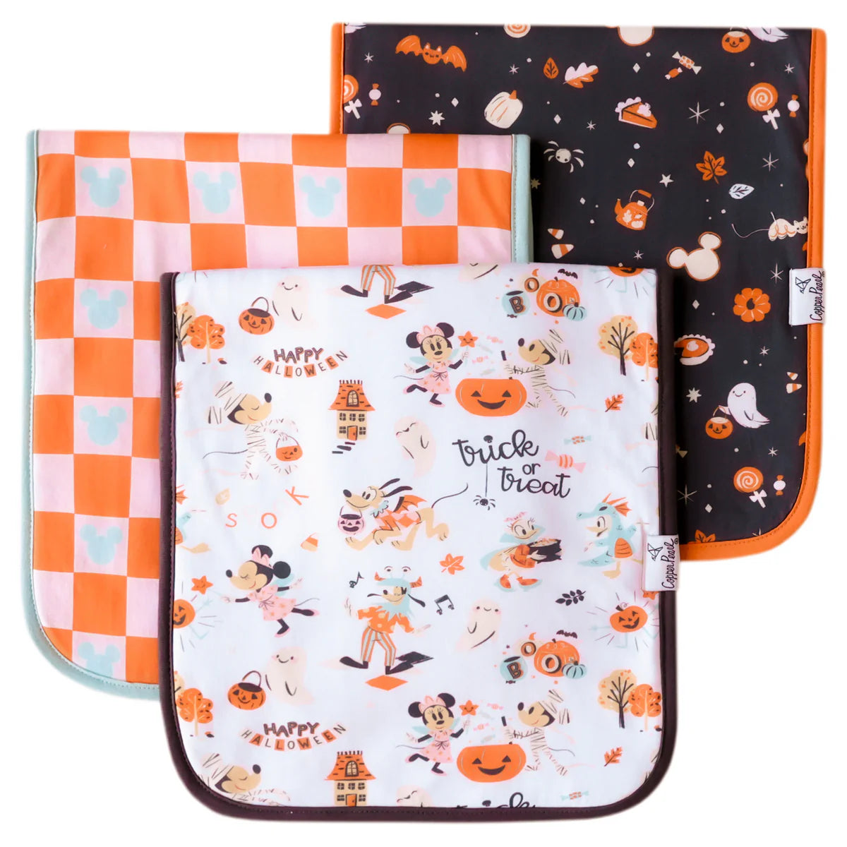 Copper Pearl Mickey Mouse's Boo Bash Premium Burp Cloths