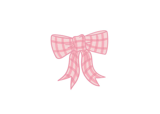 HAPPY EVERYTHING PINK GINGHAM BOW MINI ATTACHMENT