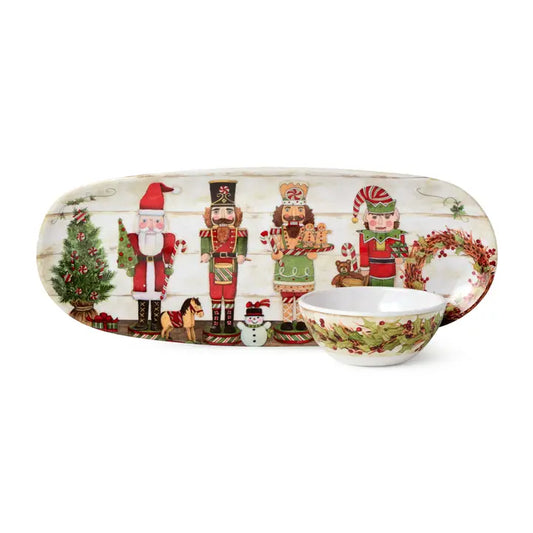 Certified International Nutcracker Parade Melamine Tray and Bowl Gift