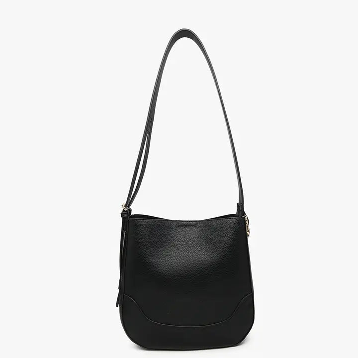 Jen & Co. Poppy Paneled Crossbody/Shoulder Bag-Black