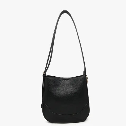Jen & Co. Poppy Paneled Crossbody/Shoulder Bag-Black