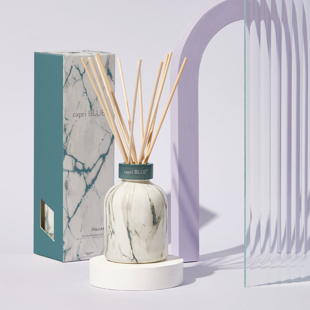 capri BLUE Volcano Modern Marble Petite Reed Diffuser, 5.7 fl oz