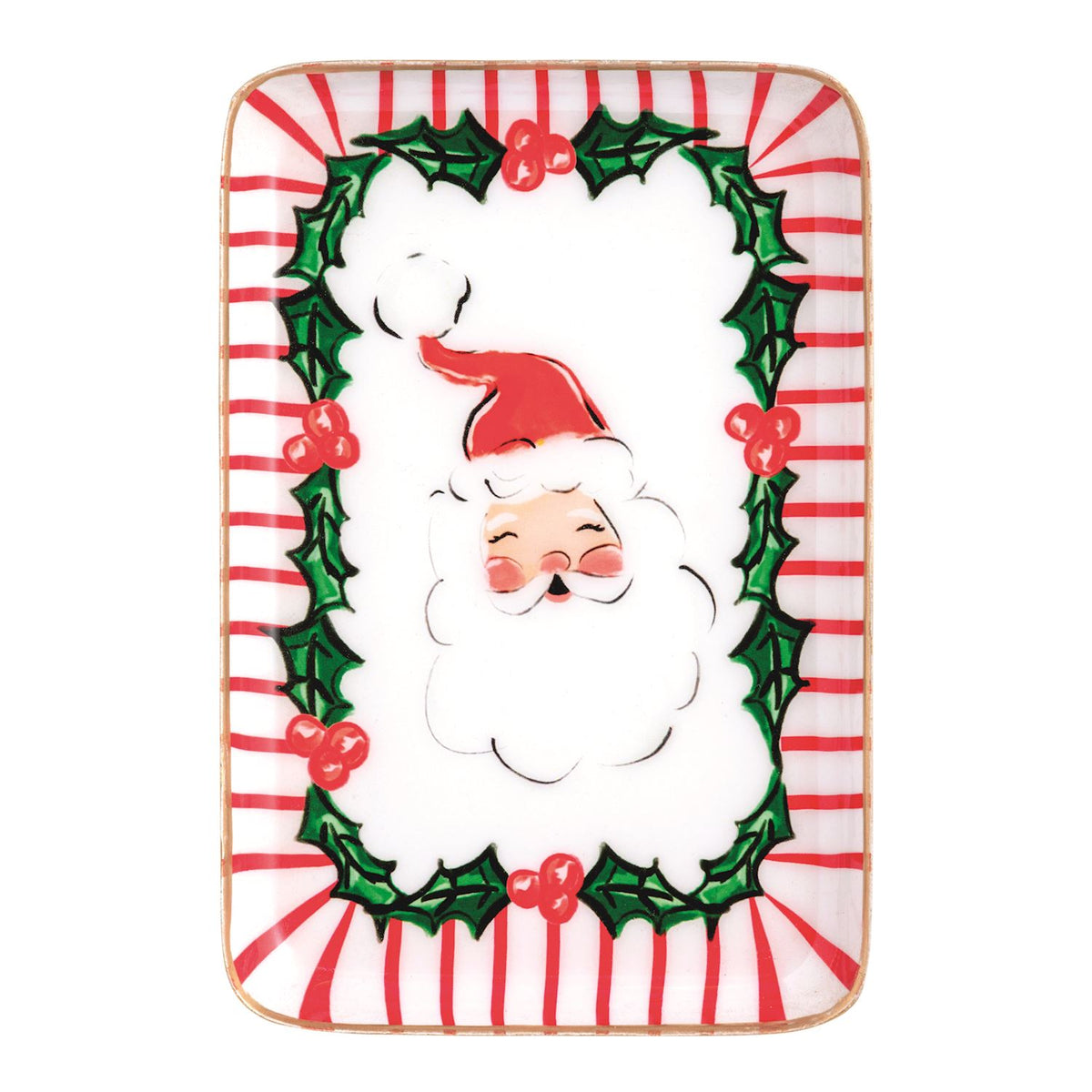 MUD PIE SANTA METAL TIDBIT PLATE