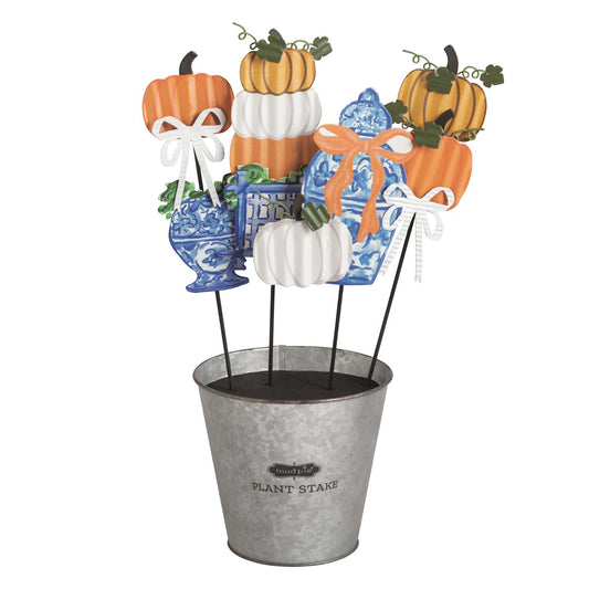 MUD PIE PUMPKIN TOPIARY GARDEN STAKES