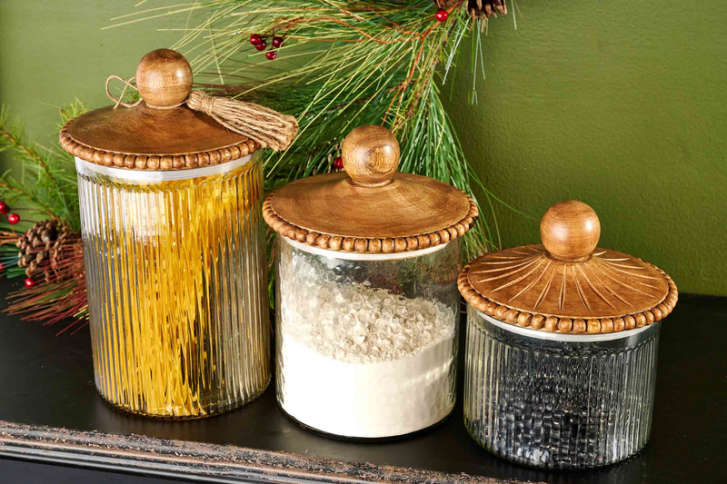 MUD PIE BEADED CANISTER SET