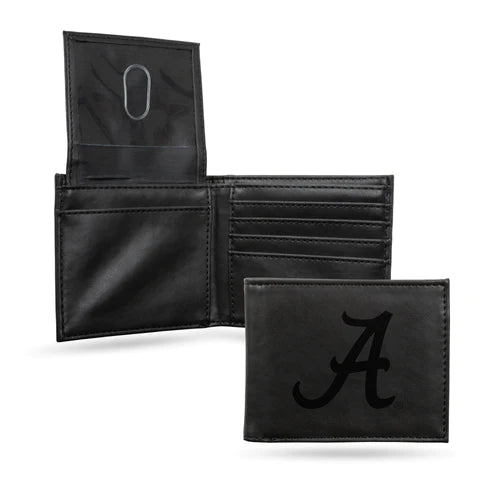NCAA Laser Engraved Bill-fold Wallet - Slim Design - Great Gift By Rico Industries