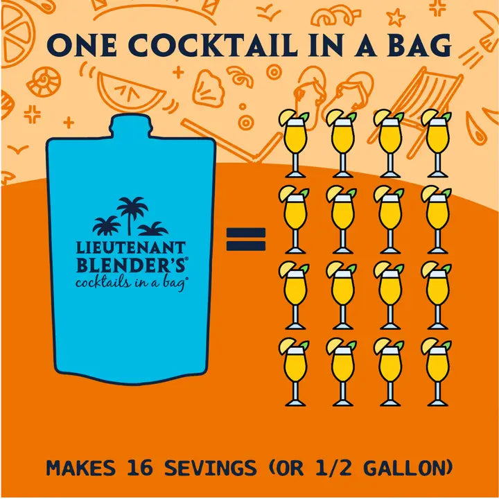 Lieutenant Blender's Peach Bellini in A Bag® Cocktail / Mocktail Slushie Mixer