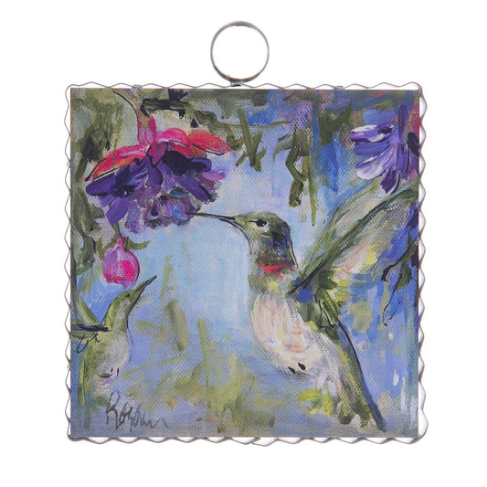 The Round Top Collection Mini Art Hummingbird & Fucia