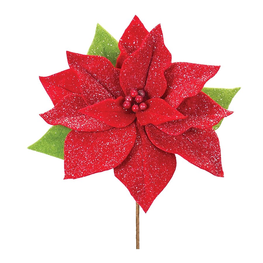 Melrose International Poinsettia Stem 19.75H Polyester