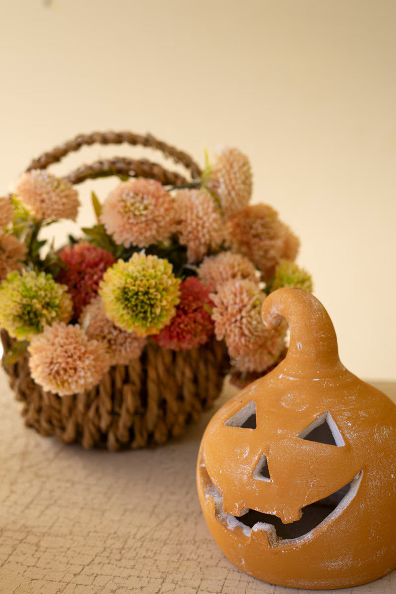 Kalalou Colorful Clay Jack-O-Lanterns
