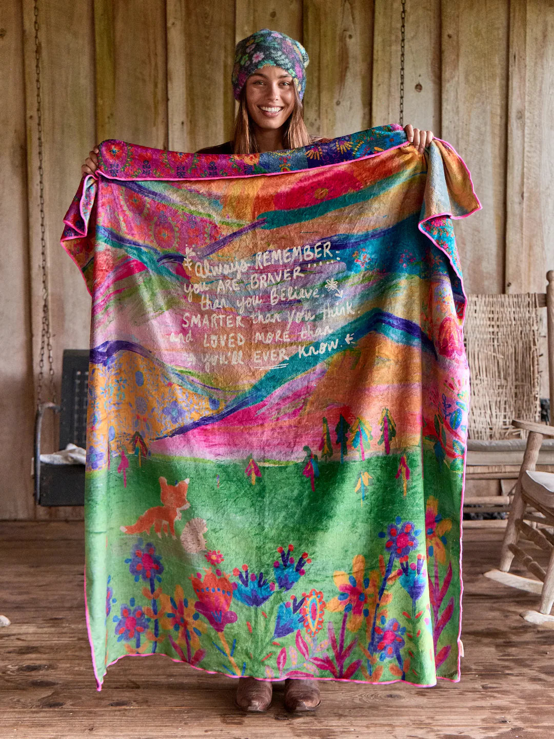 Natural Life Double-Sided Cozy Throw Blanket-Always Remember