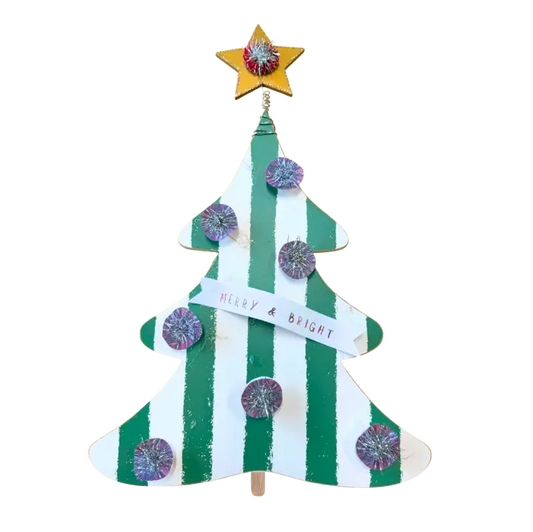 Glory Haus Green Striped Christmas Tree Topper