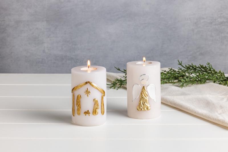 MUD PIE GOLD ANGEL REFILLABLE CANDLE