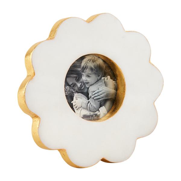MUD PIE CIRCLE SCALLOP MARBLE FRAME
