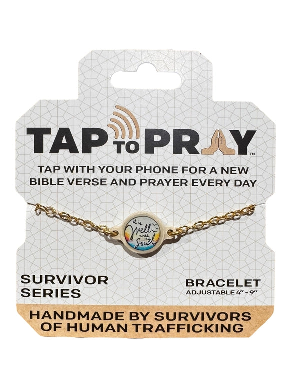 Versible Tap To Pray™ - Survivor Series Handmade Bracelets-14K Gold-Plated + It Is Well