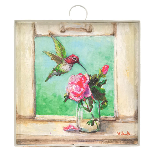 The Round Top Collection Mini Art Hummingbird In the Window