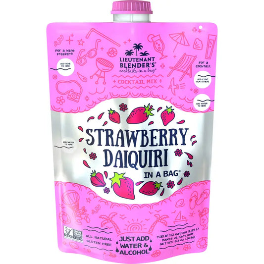 Lieutenant Blender's Strawberry Daiquiri in A Bag Cocktail/Mocktail Slushie Mixer