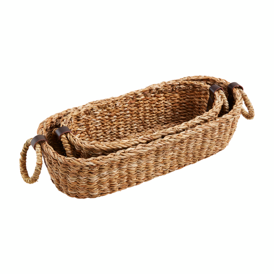 MUD PIE SEA GRASS NESTED BREAD BASKETS