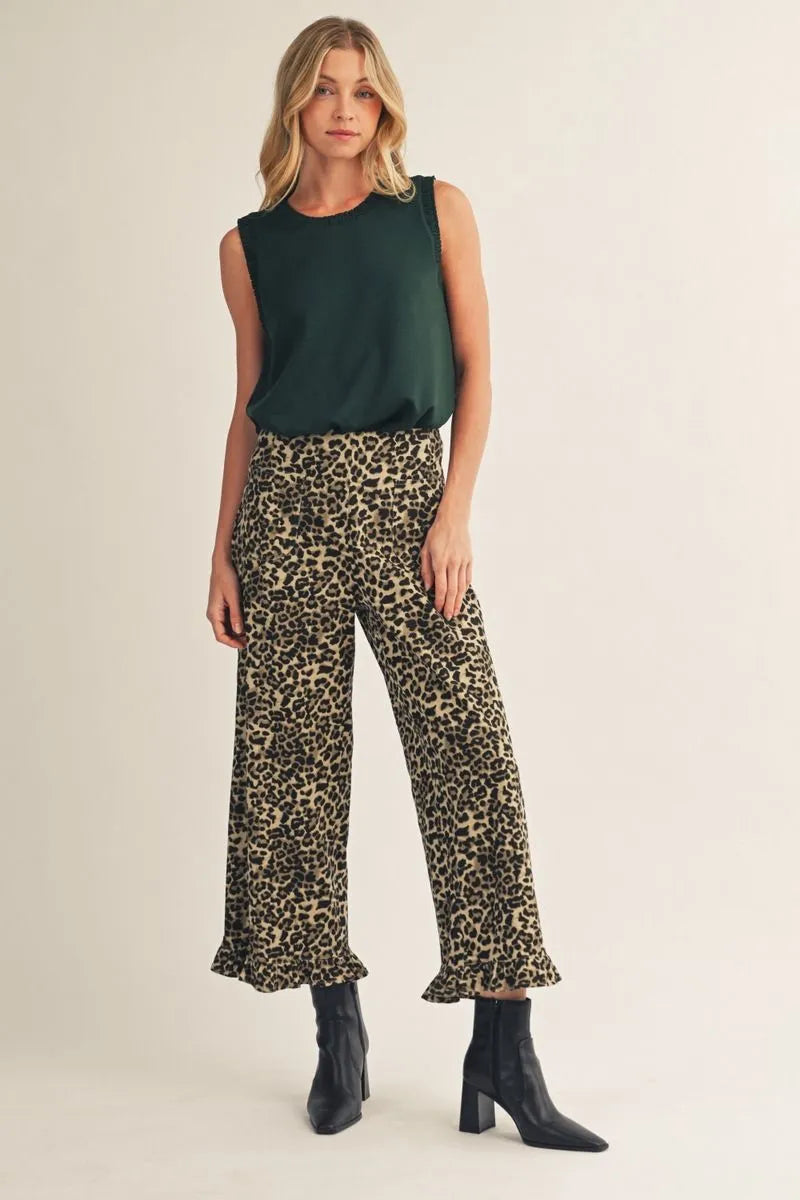 Jodifl High Waist Straight Leg Leopard Pants
