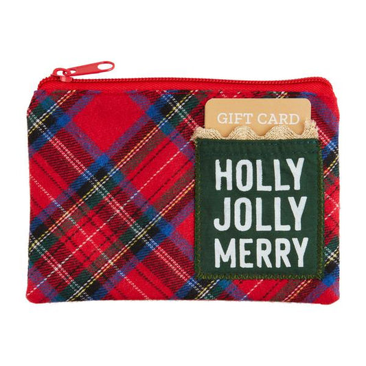 MUD PIE TARTAN CHRISTMAS LIGHT-UP POUCH