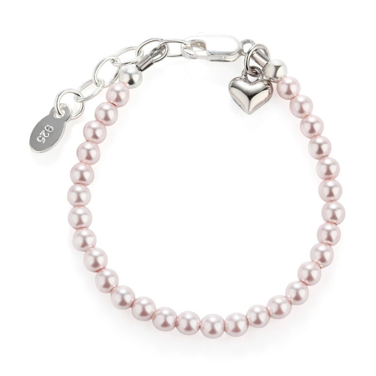Cherished Moments Girls Sterling Silver Dainty Pink Pearl Bracelet Baby Gift