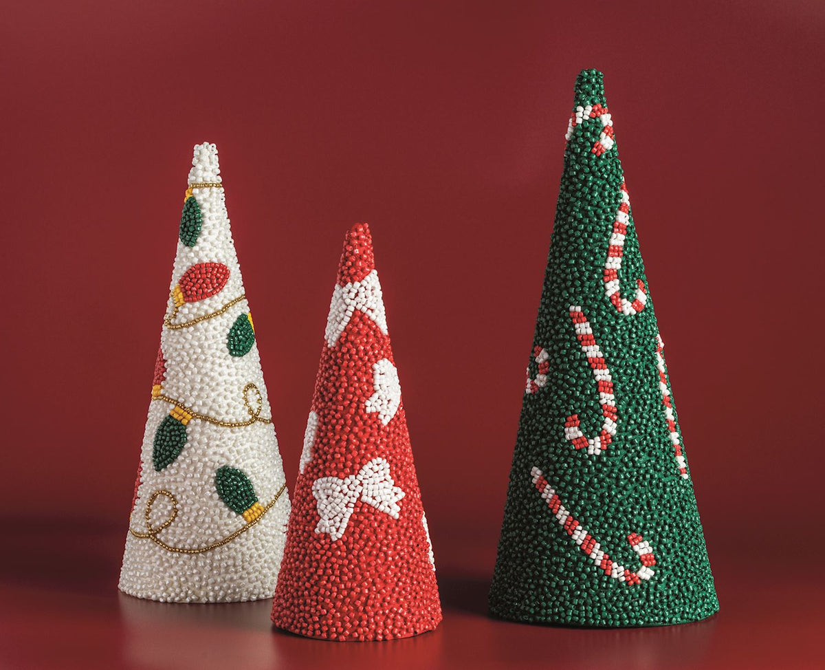 MUD PIE CHRISTMAS BEAD CONE TREE
