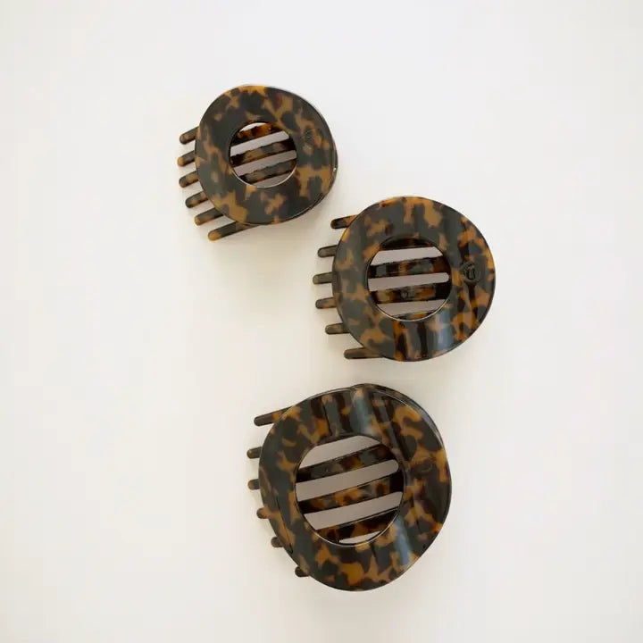 Teleties Tortoise | Medium | Flat Circle Hair Clip