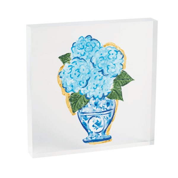 MUD PIE HYDRANGEA ACRYLIC PLAQUE
