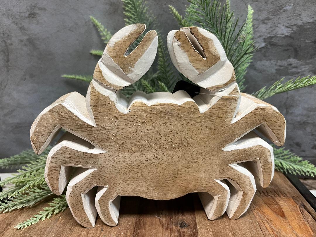 Pd HOME 7.3″ CARVED WOOD CRAB