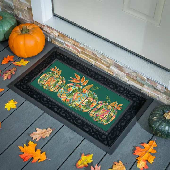 Evergreen Enterprises Grateful Gatherings Jacobean Pumpkin Flocked Coir Sassafras