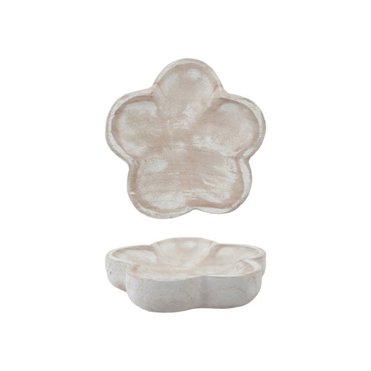 HAZEL MAZEL Paulownia Wood Flower Shaped Dish