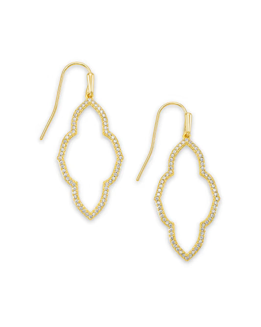 KENDRA SCOTT ABBIE SMALL OPEN FRAME EARRINGS GOLD METAL