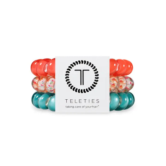 Teleties Spiral Hair Coils | Large | Coral Craze Hair Ties